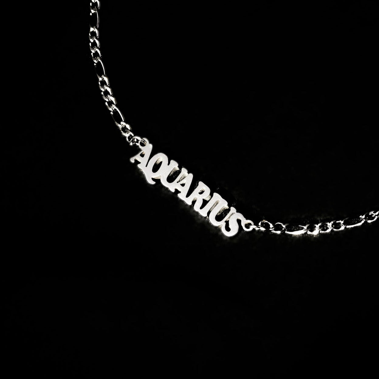 Aquarius Necklace Bold Zodiac Silver