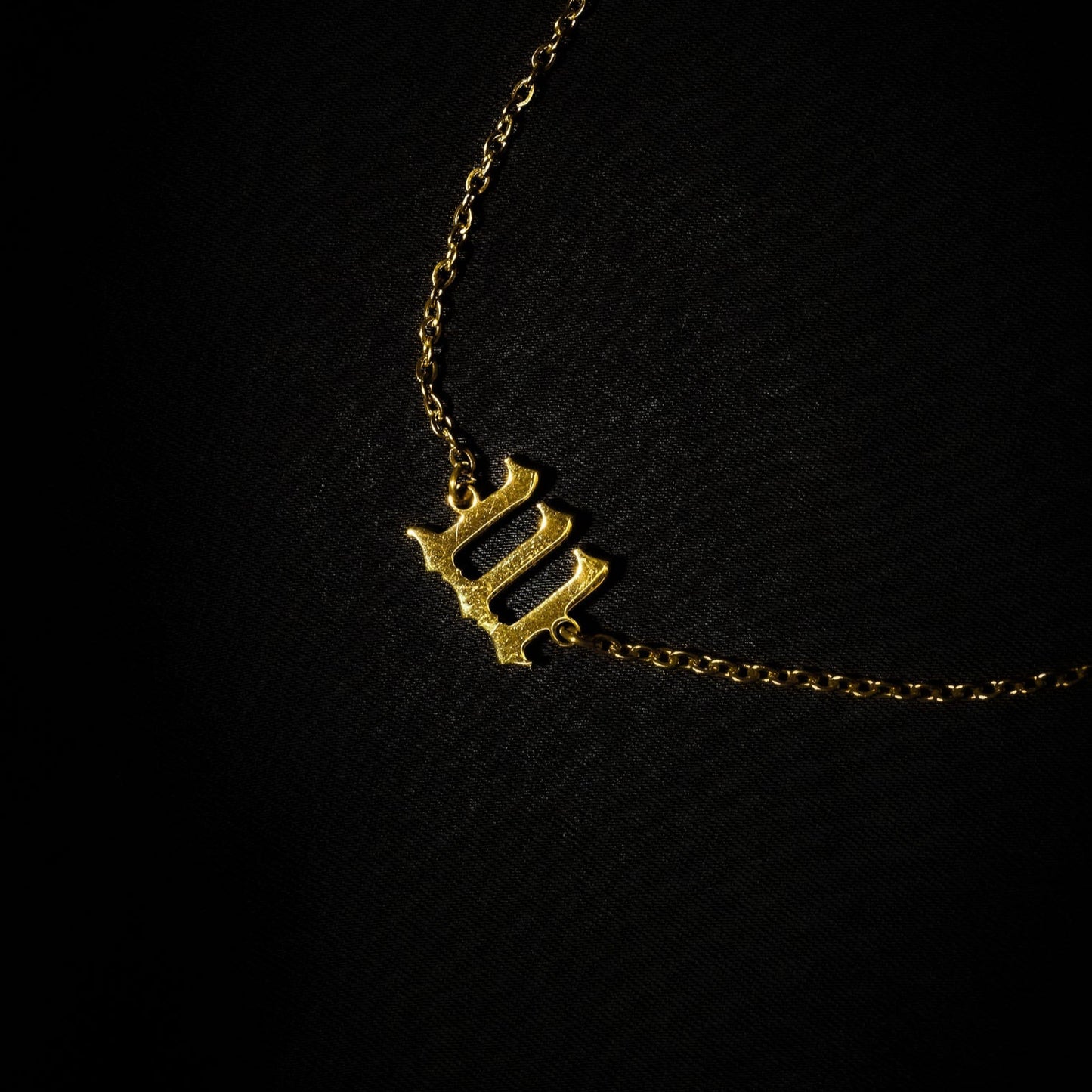 111 Anklet Numerology Old English Gold