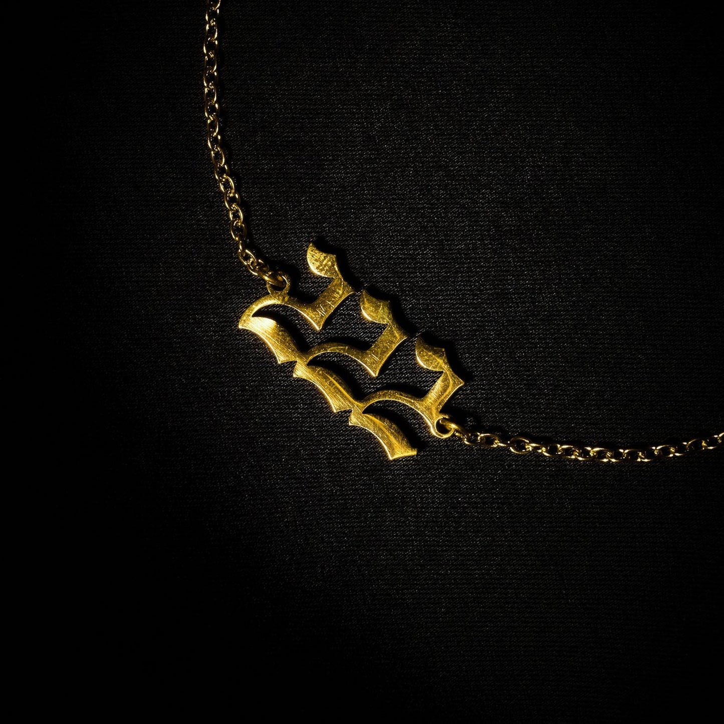 222 Anklet Numerology Old English Gold