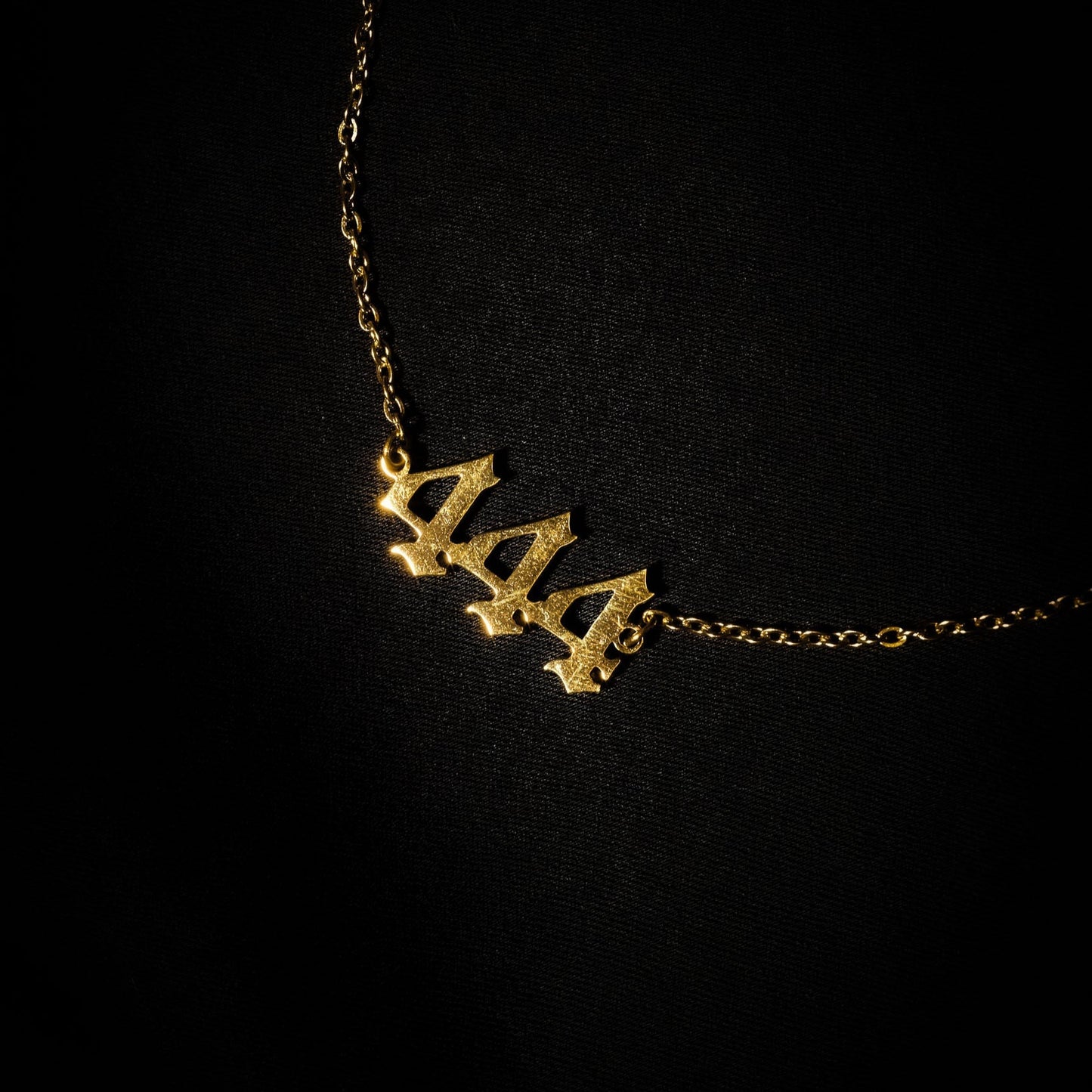 444 Anklet Numerology Old English Gold