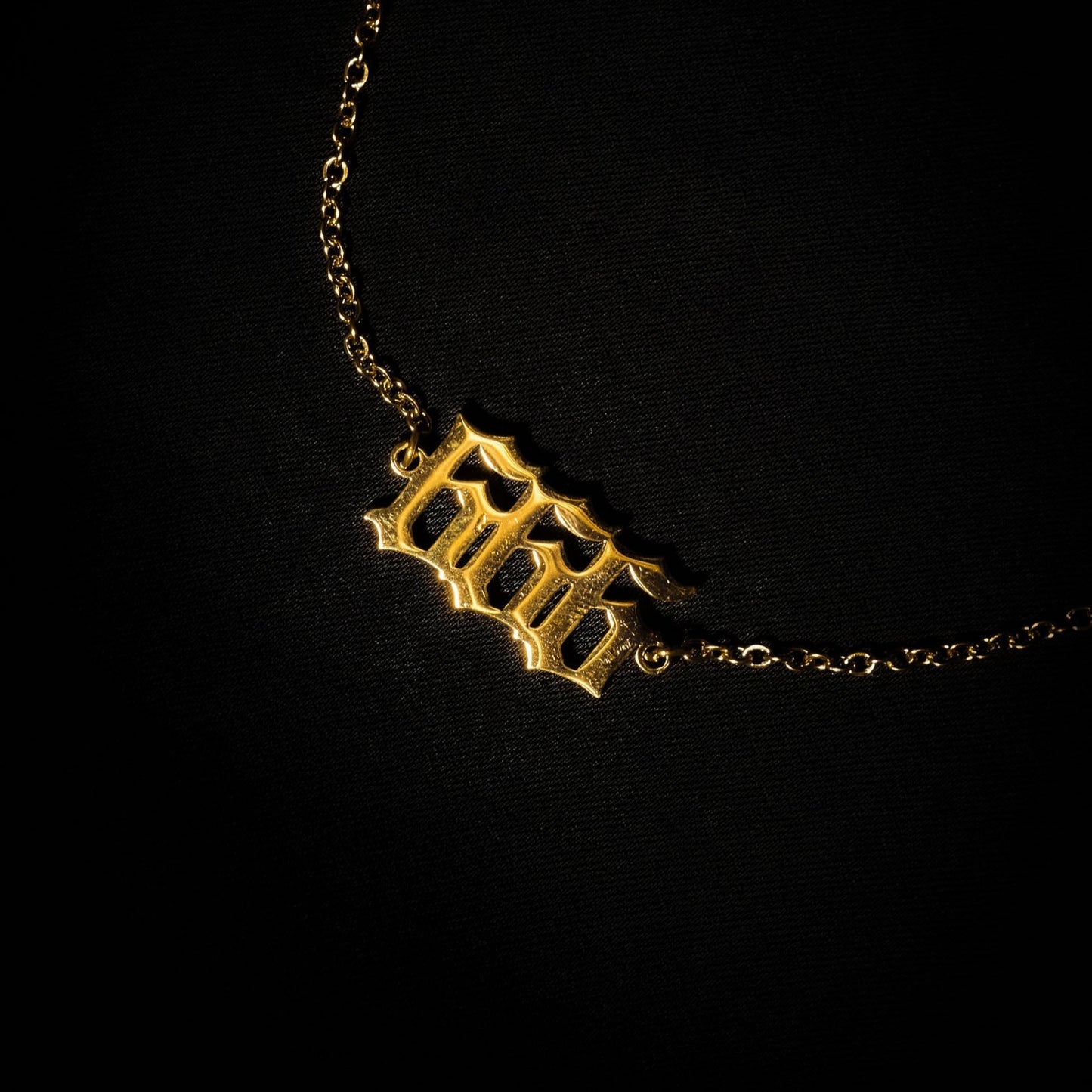 666 Anklet Numerology Old English Gold