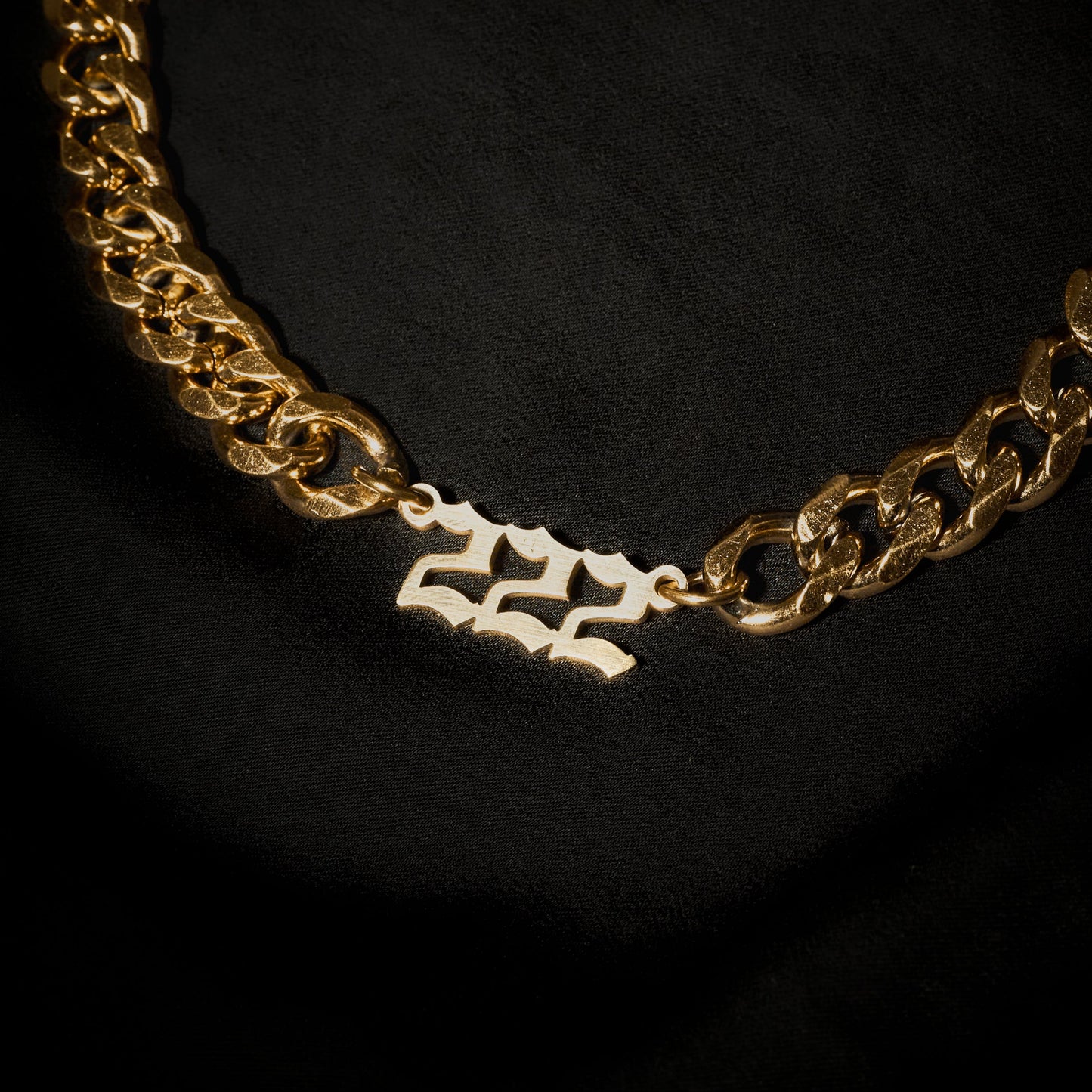 222 Choker Numerology Old English Gold