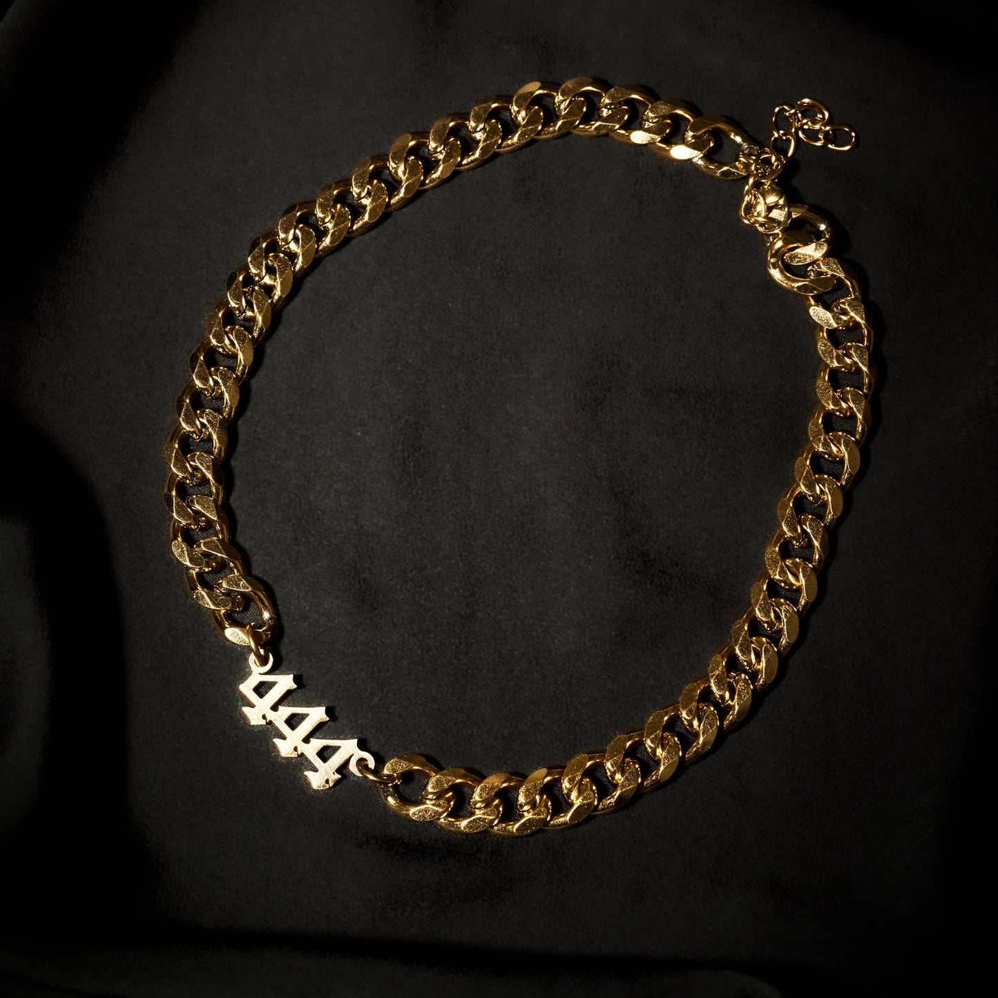 444 Choker Numerology Old English Gold