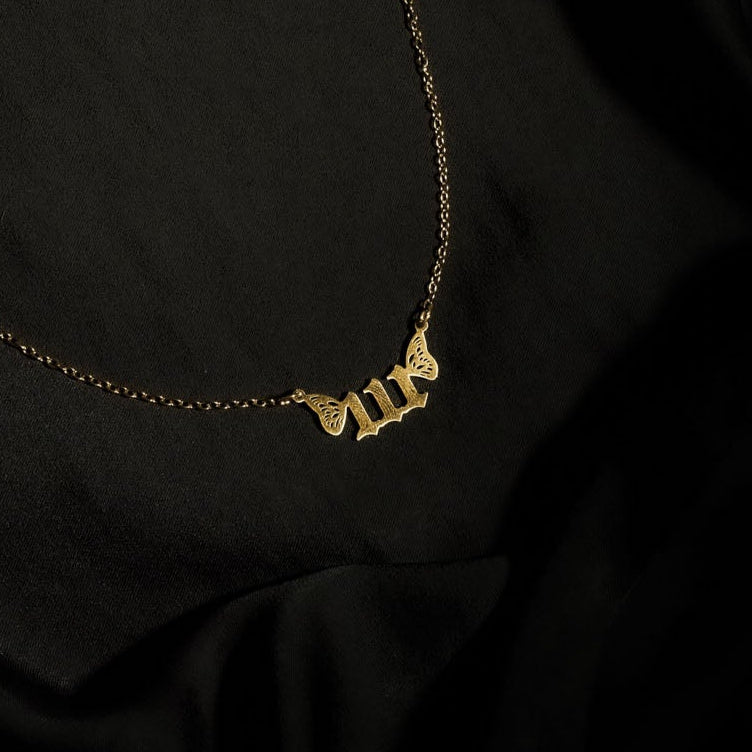111 Necklace Numerology Butterfly Gold