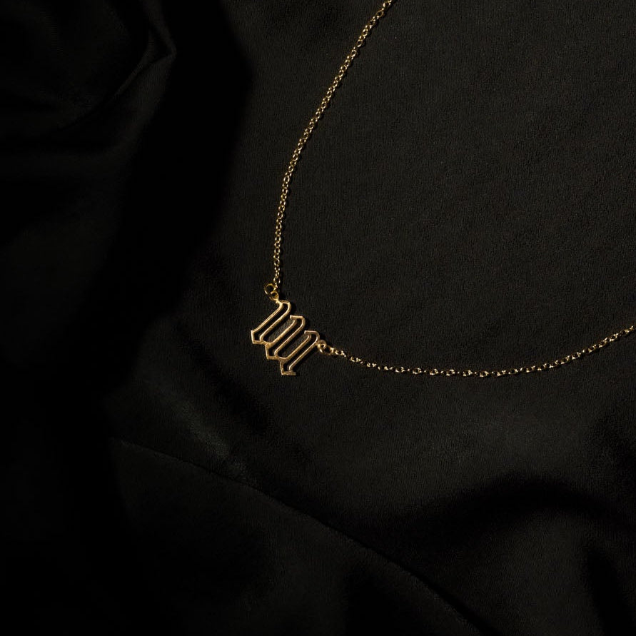111 Necklace Numerology Hollow Gold