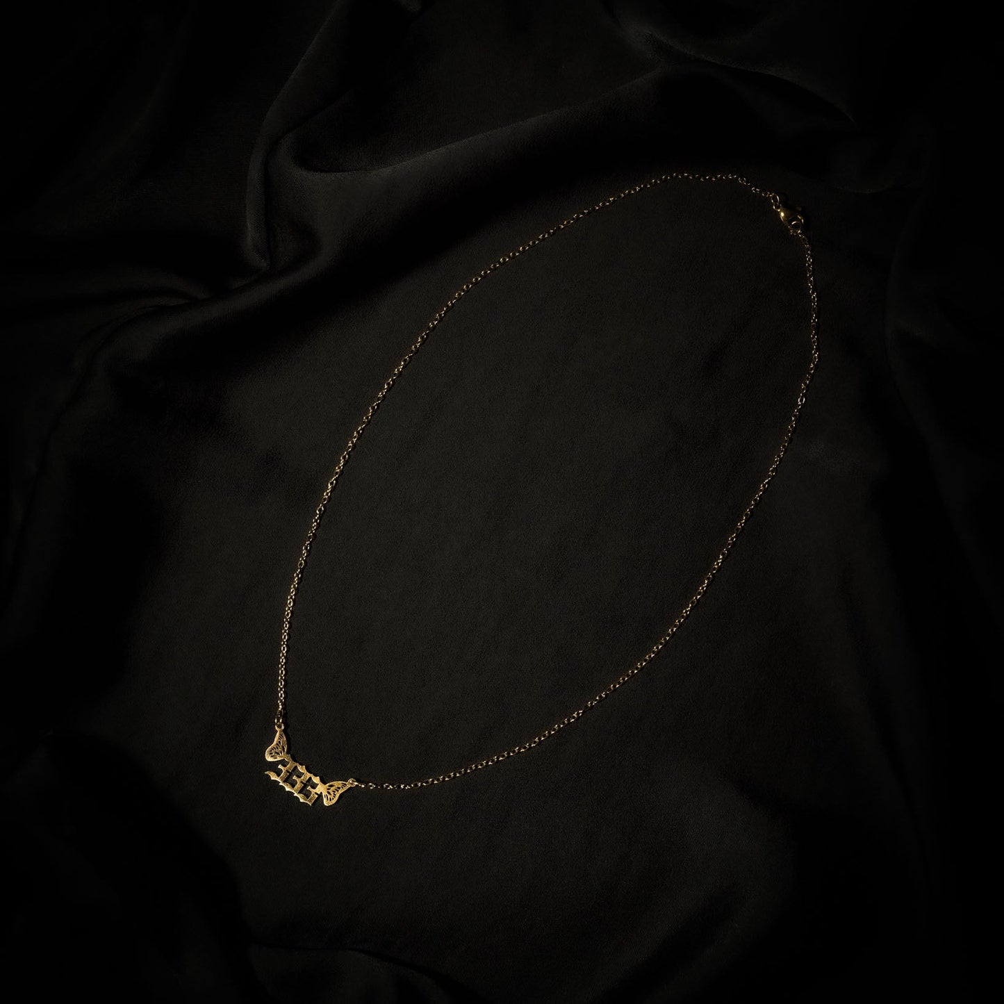 333 Necklace Numerology Butterfly Gold