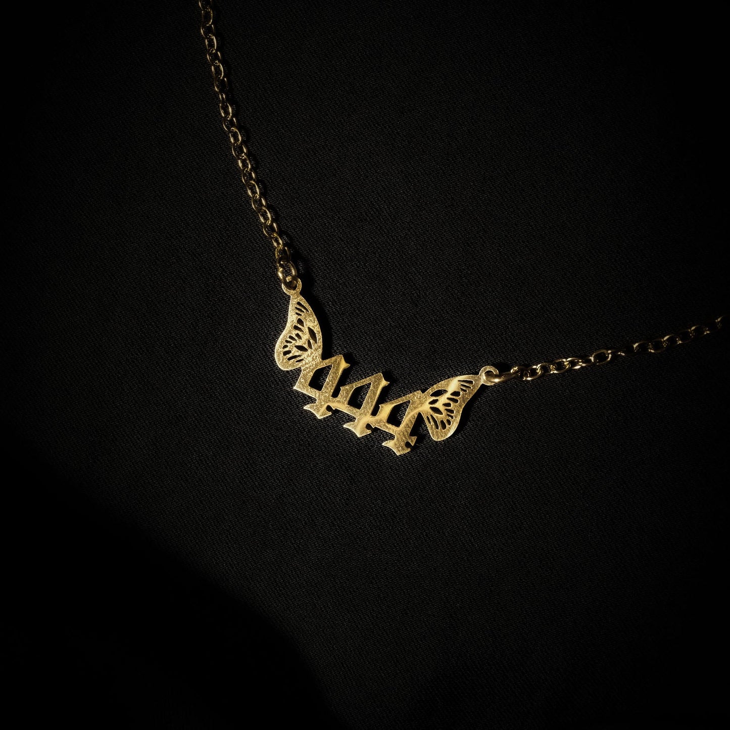 444 Necklace Numerology Butterfly Gold