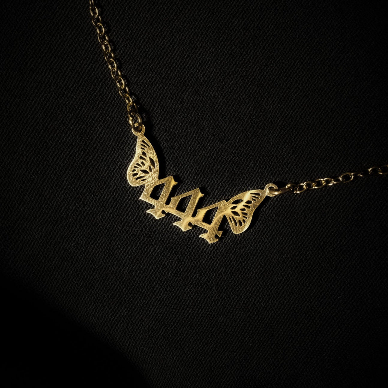 444 Necklace Numerology Butterfly Gold