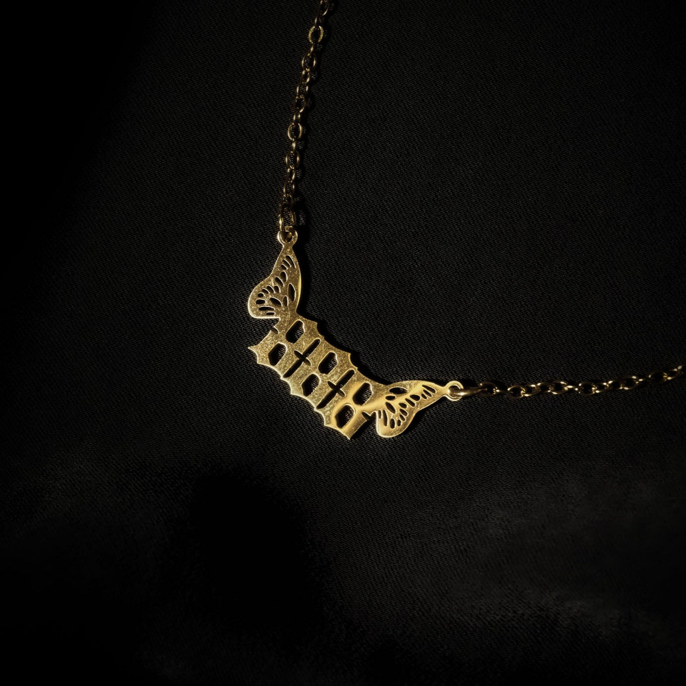 888 Necklace Numerology Butterfly Gold