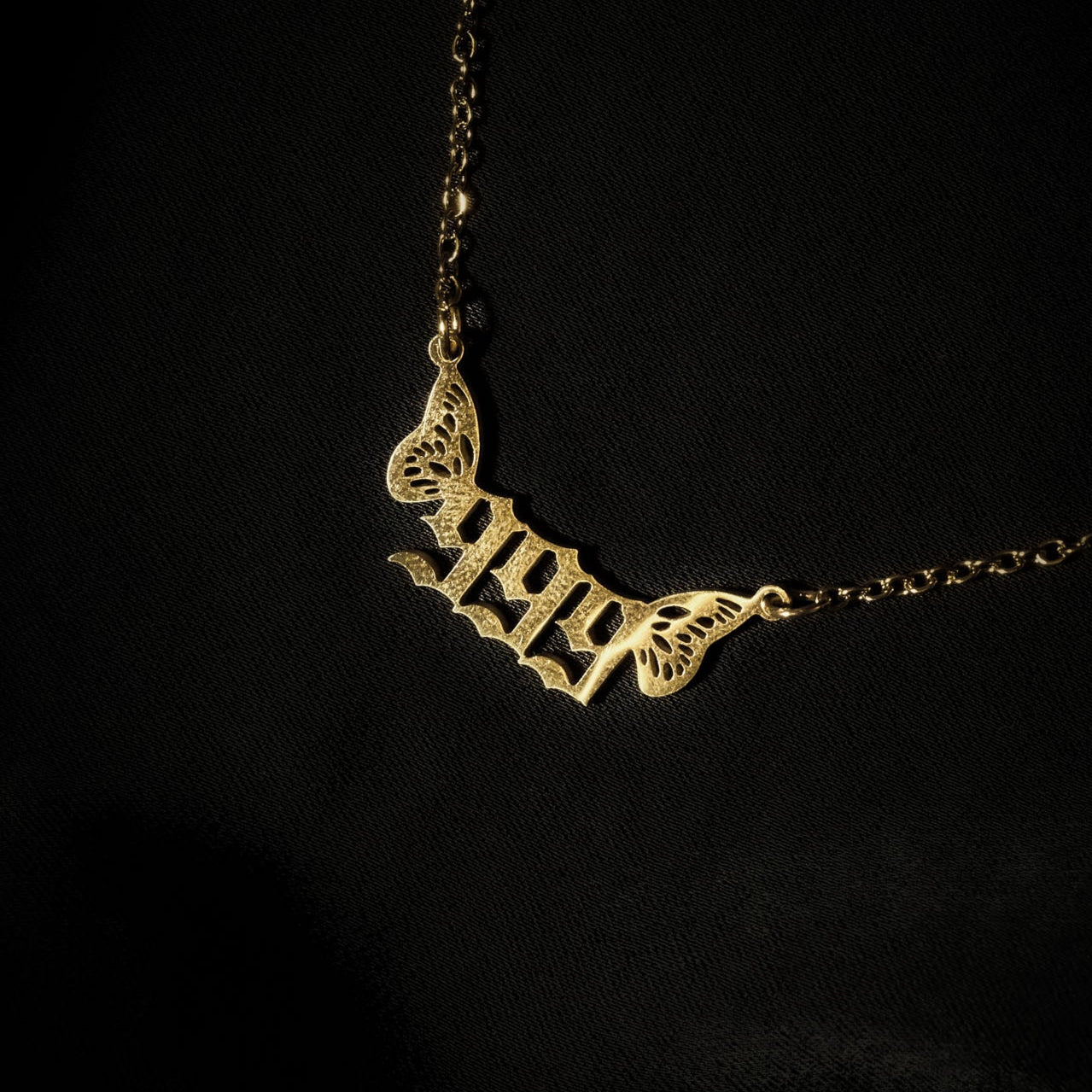 999 Necklace Numerology Butterfly Gold