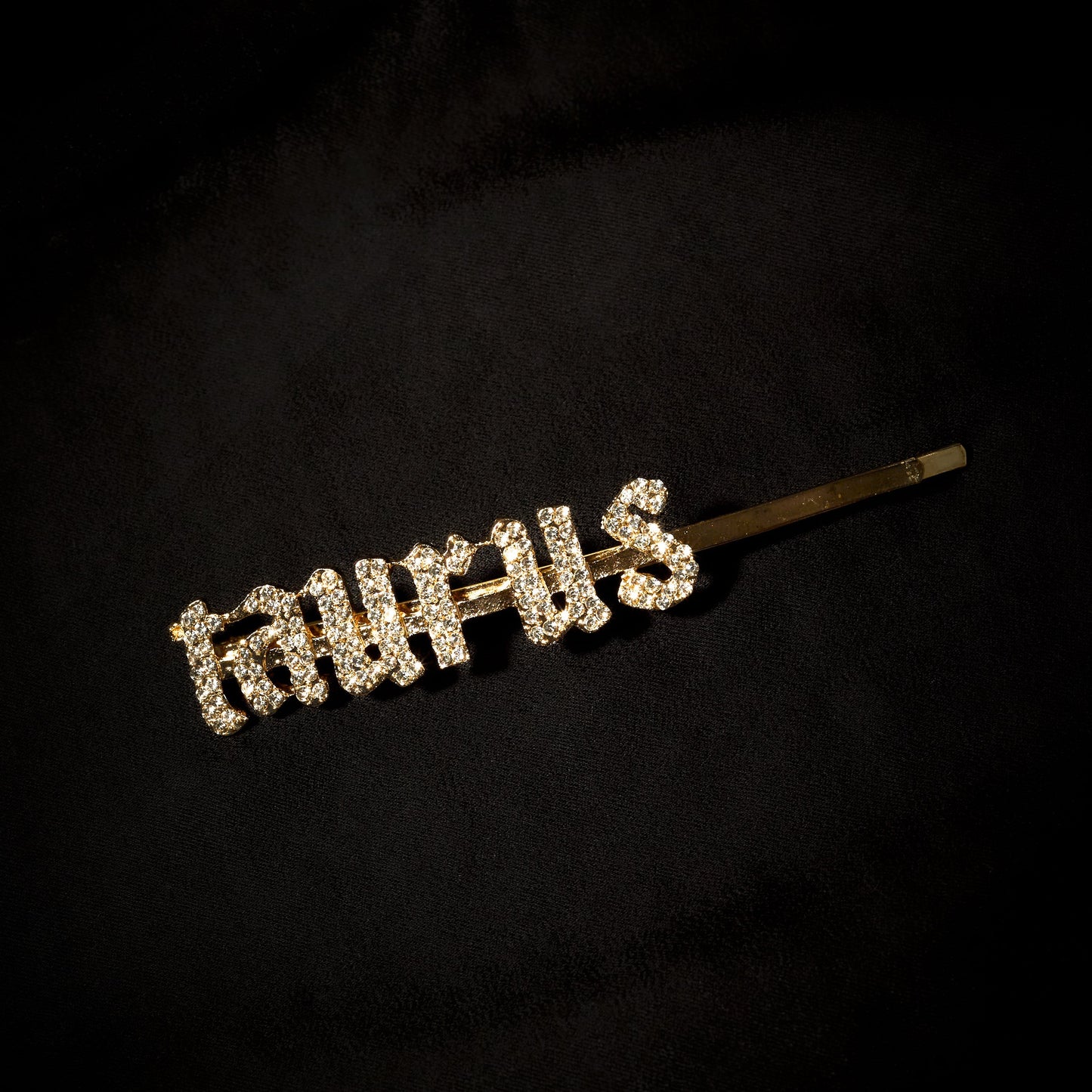 Taurus Hair Pin Old English Zodiac Gold