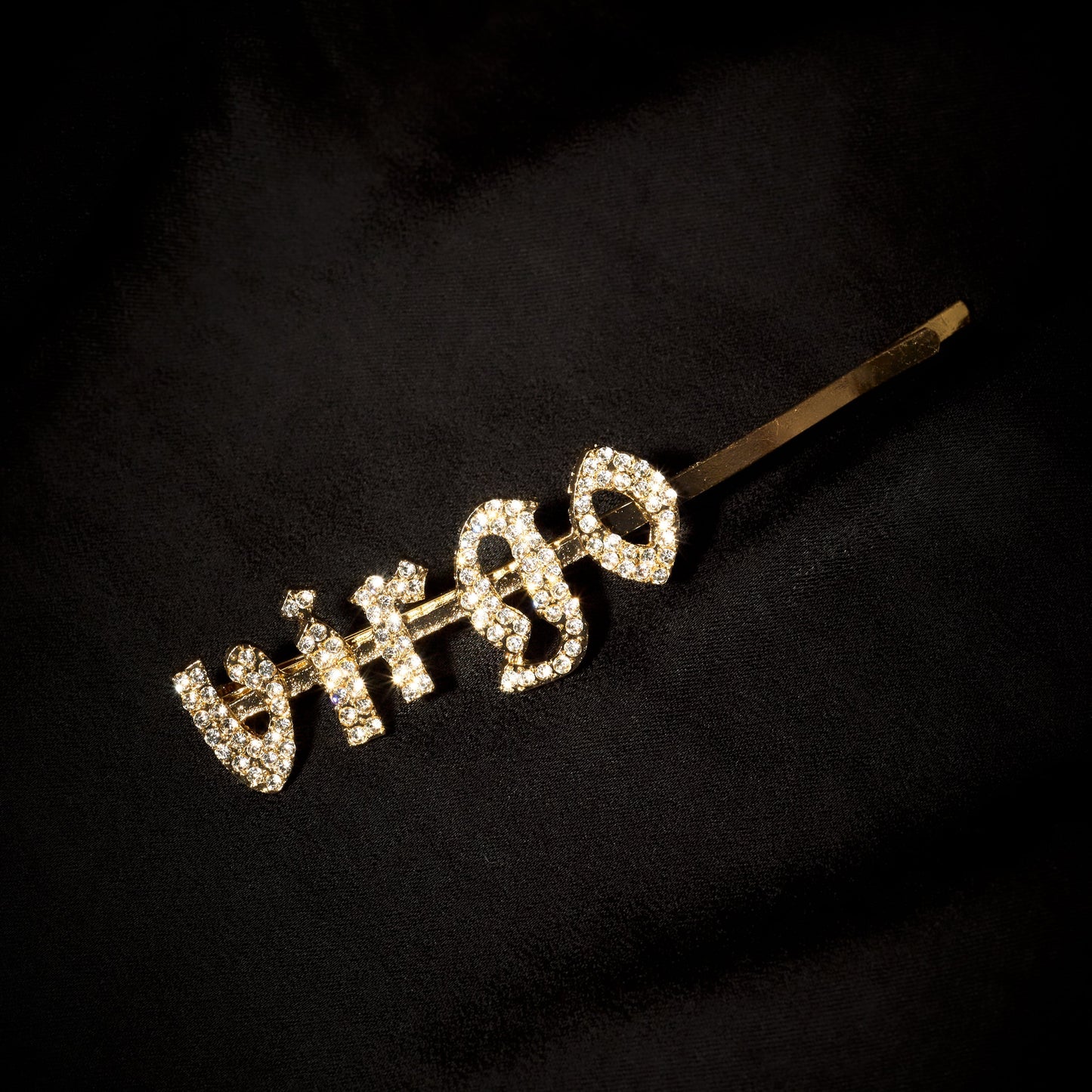 Virgo Hair Pin Old English Zodiac Gold