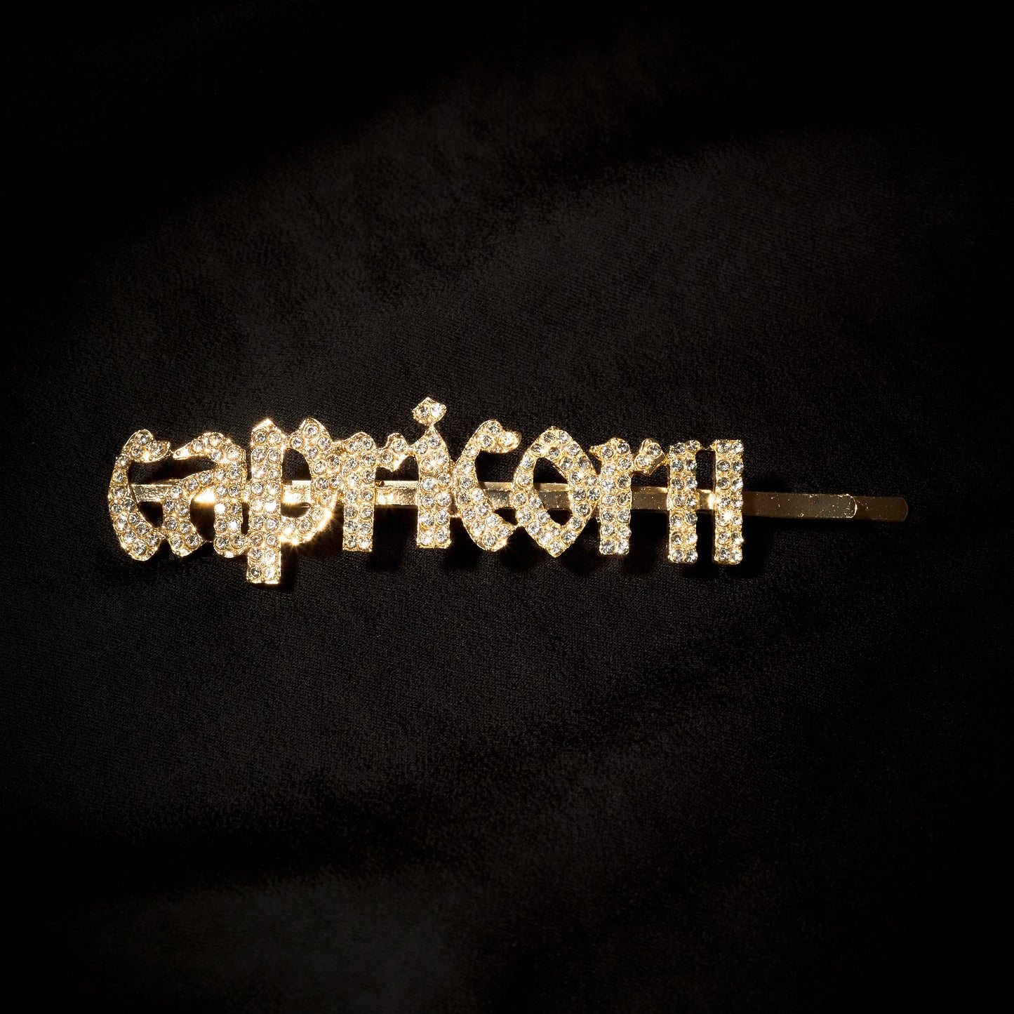 Capricorn Hair Pin Old English Zodiac Gold