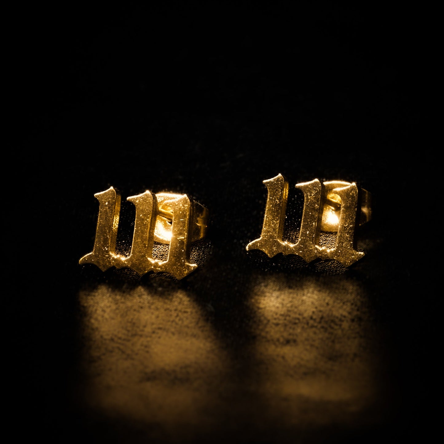 111 Earring Numerology Old English Gold