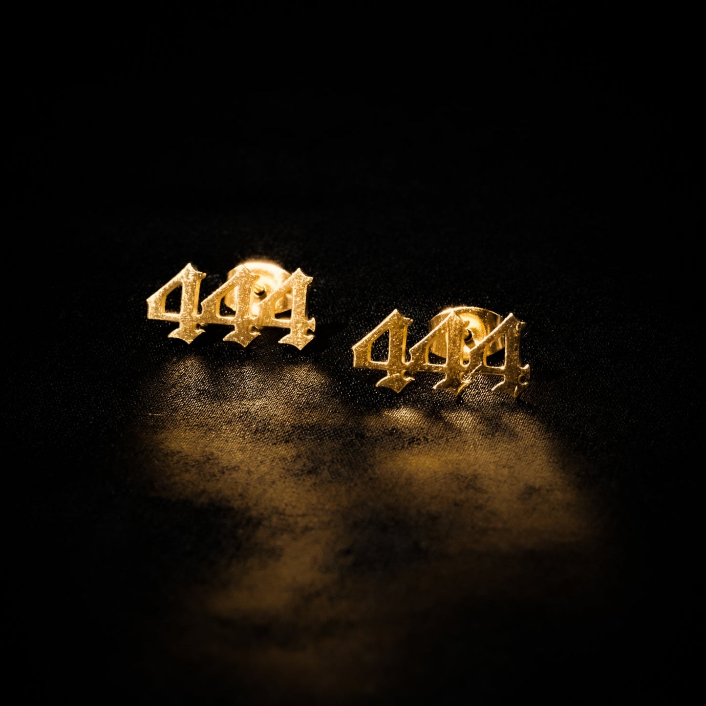 444 Earring Numerology Old English Silver