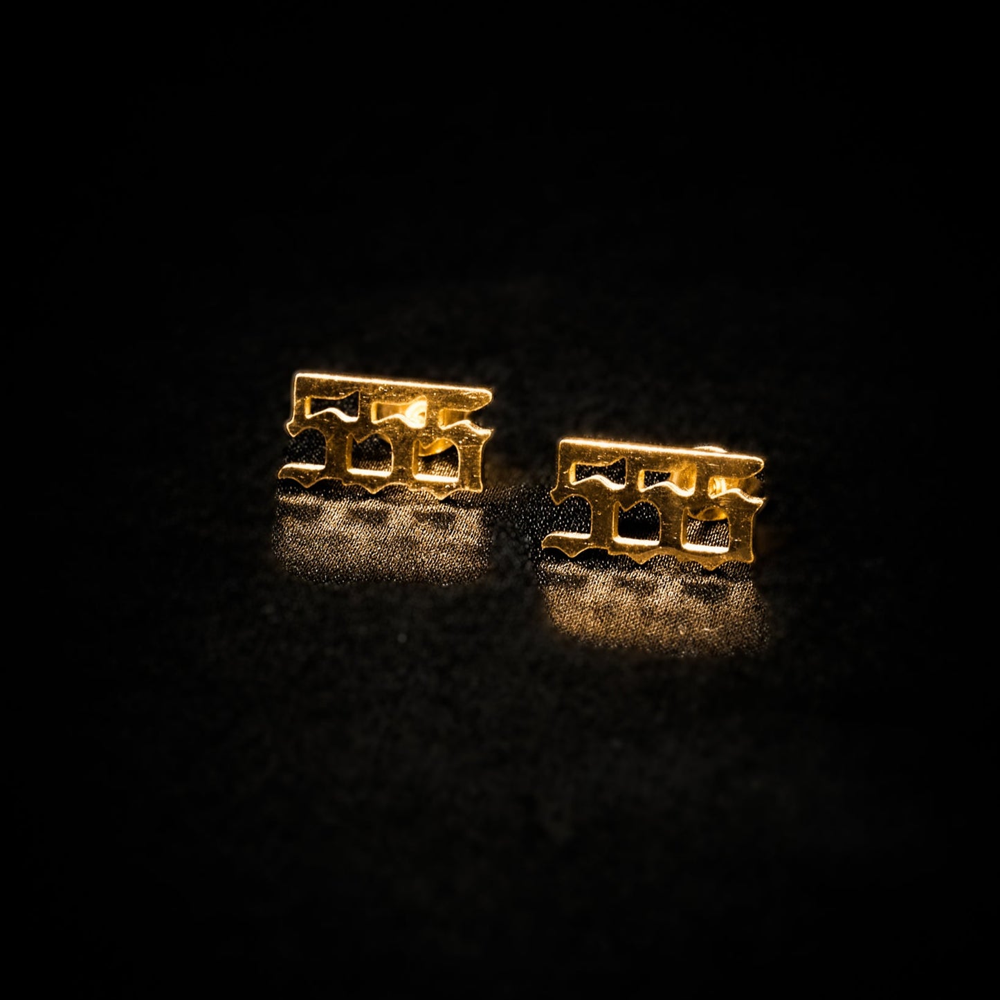 555 Earring Numerology Old English Gold