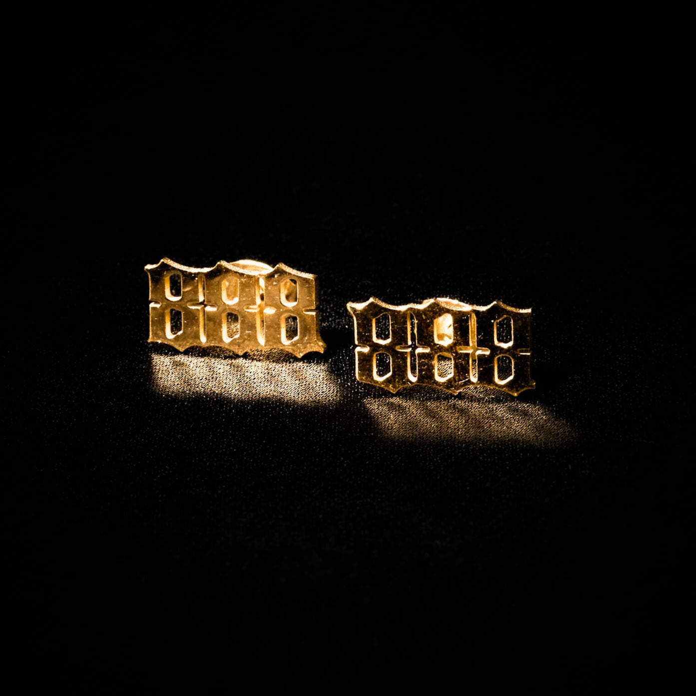 888 Earring Numerology Old English Gold