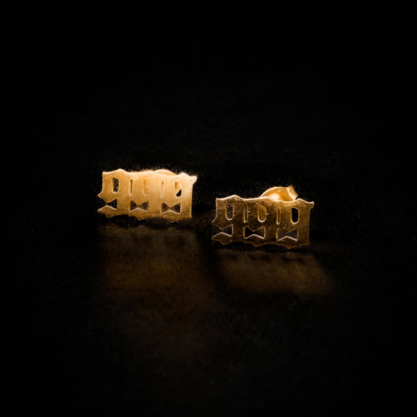 999 Earring Numerology Old English Gold