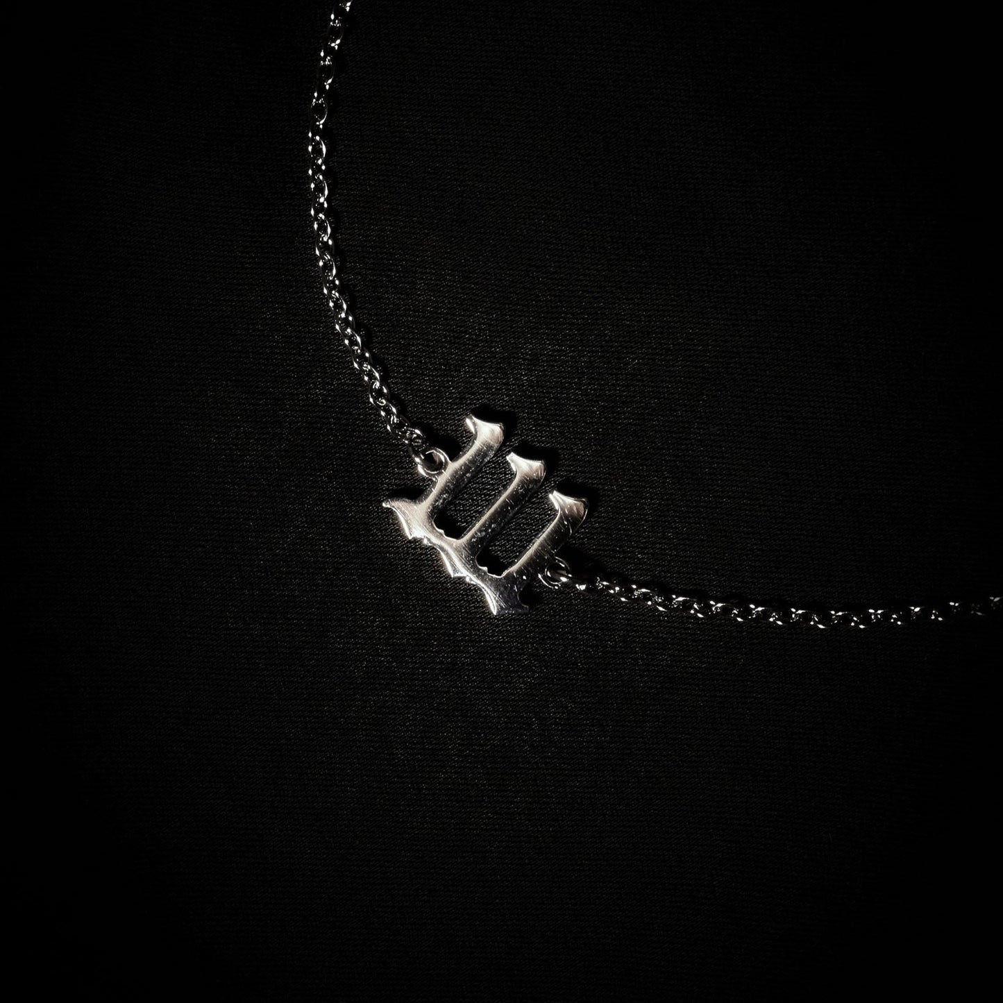 111 Anklet Numerology Old English Silver