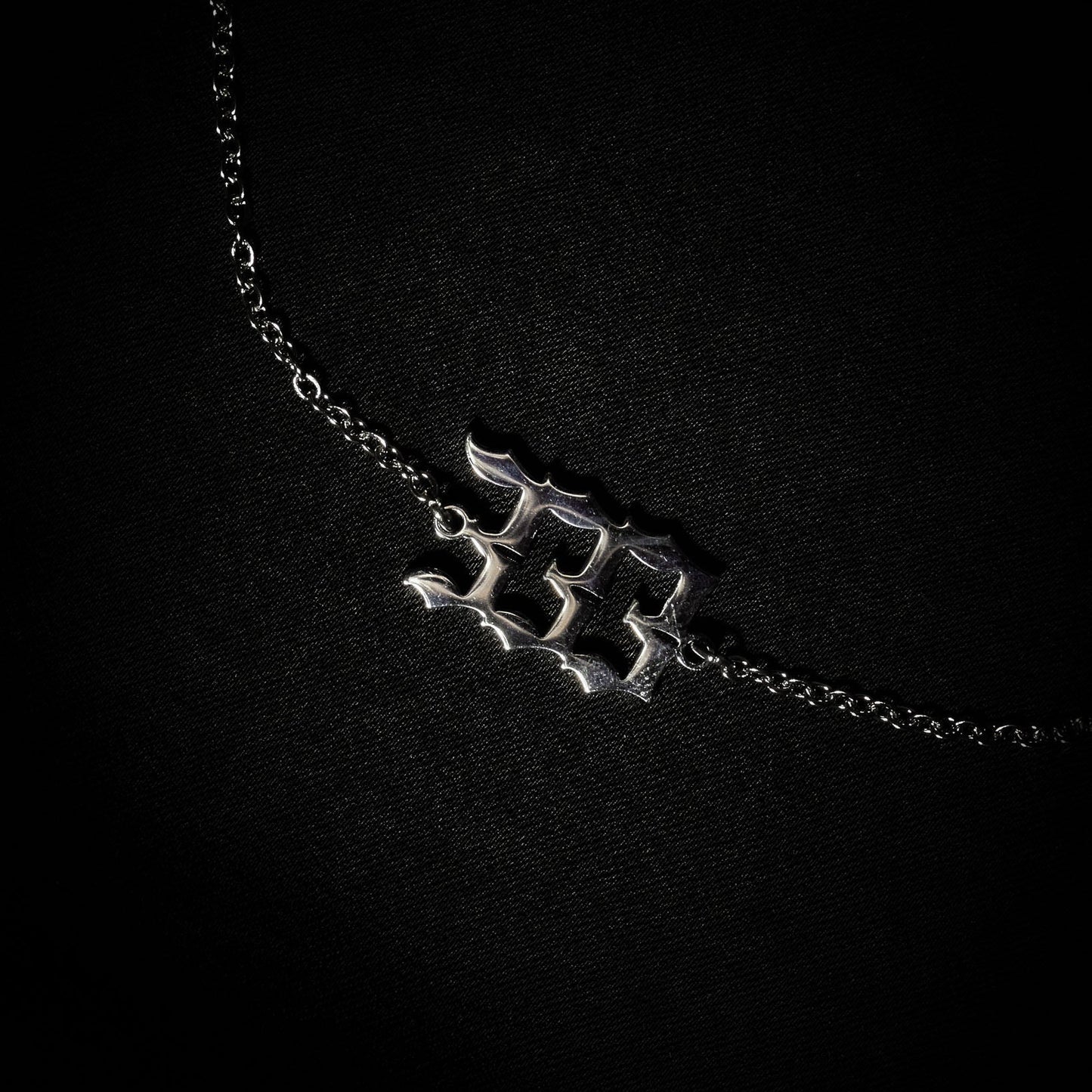 333 Anklet Numerology Old English Silver