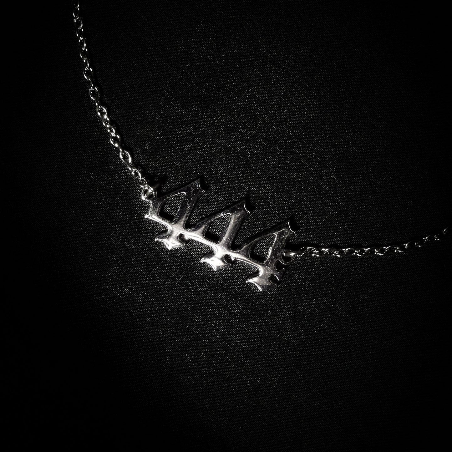 444 Anklet Numerology Old English Silver