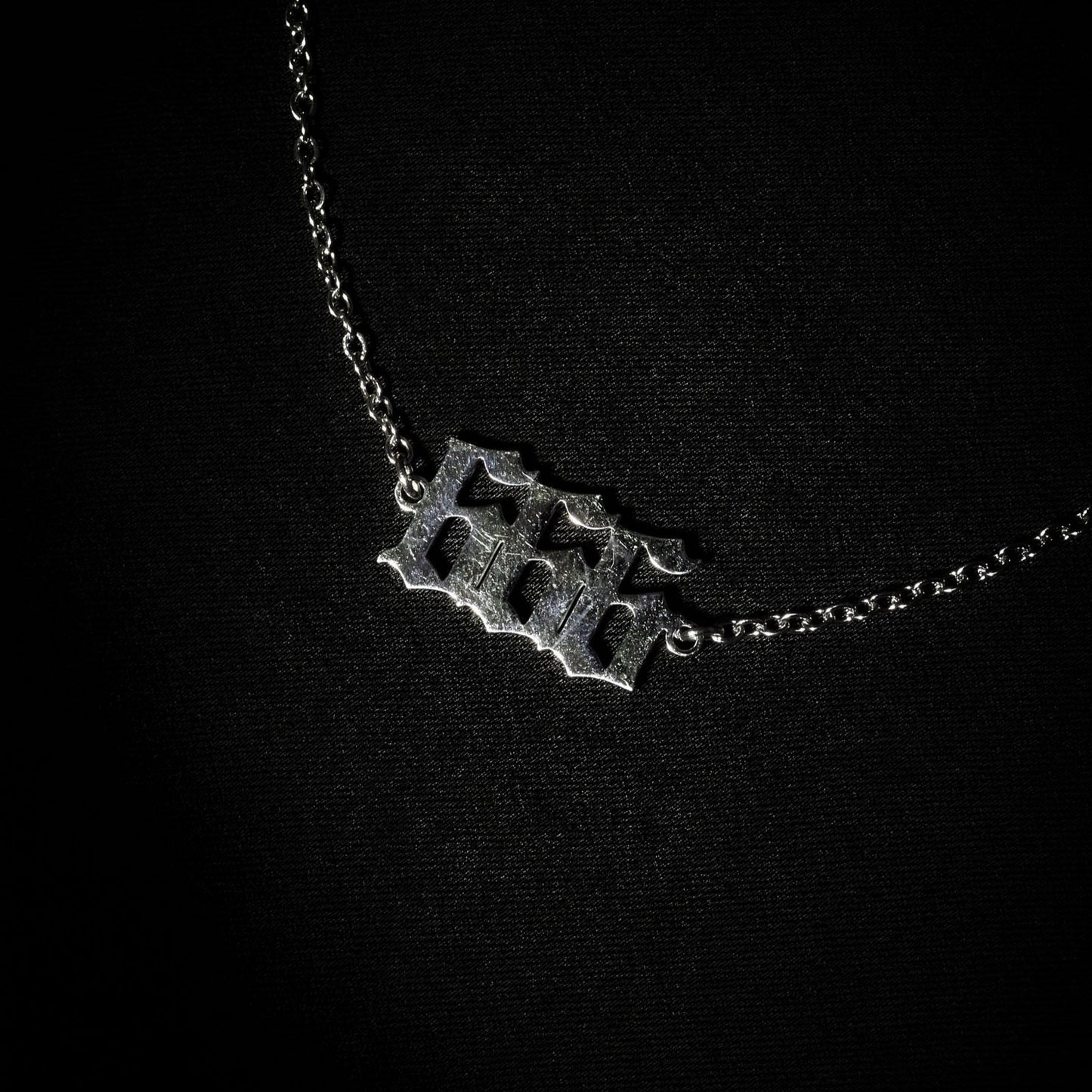 666 Anklet Numerology Old English Silver