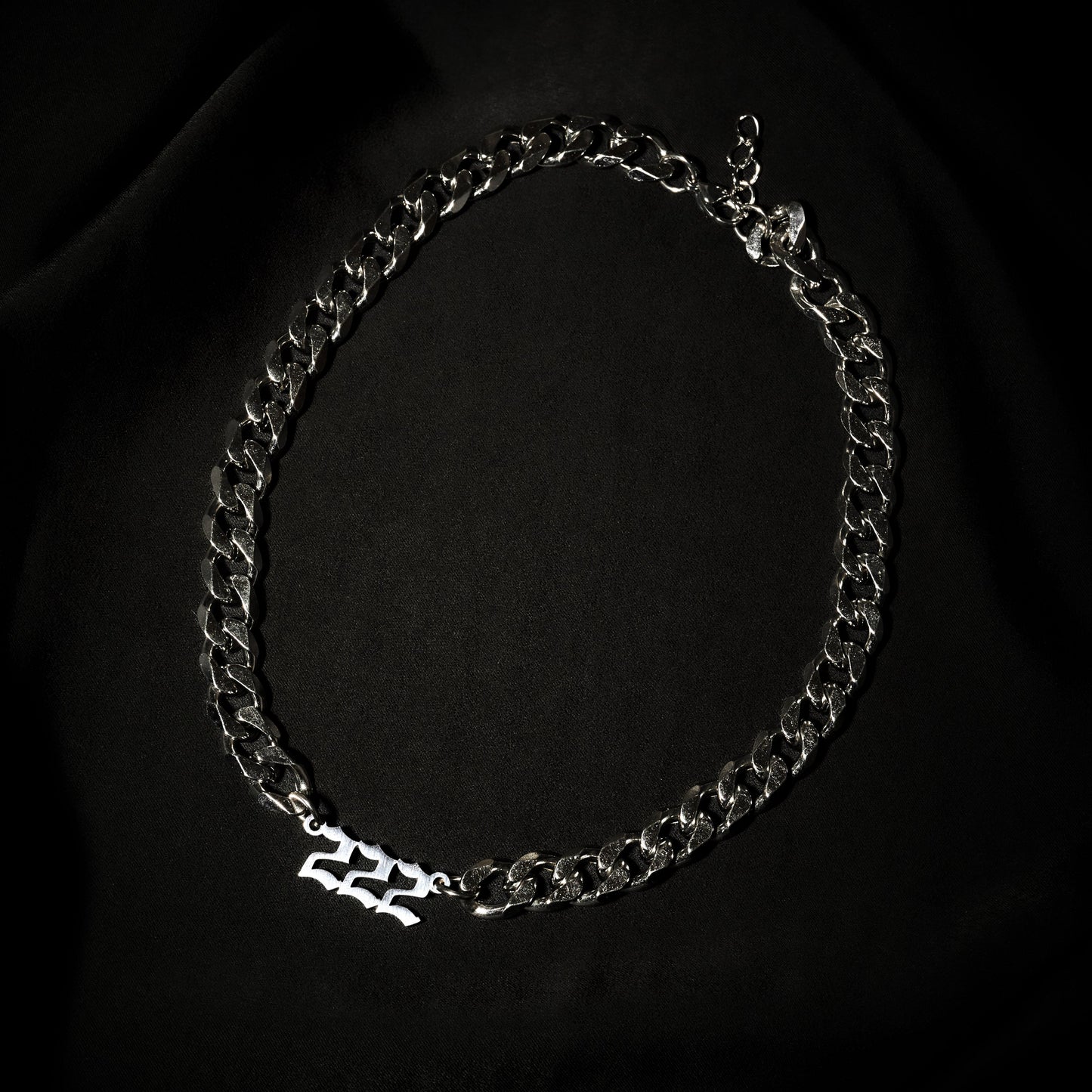 222 Choker Numerology Old English Silver