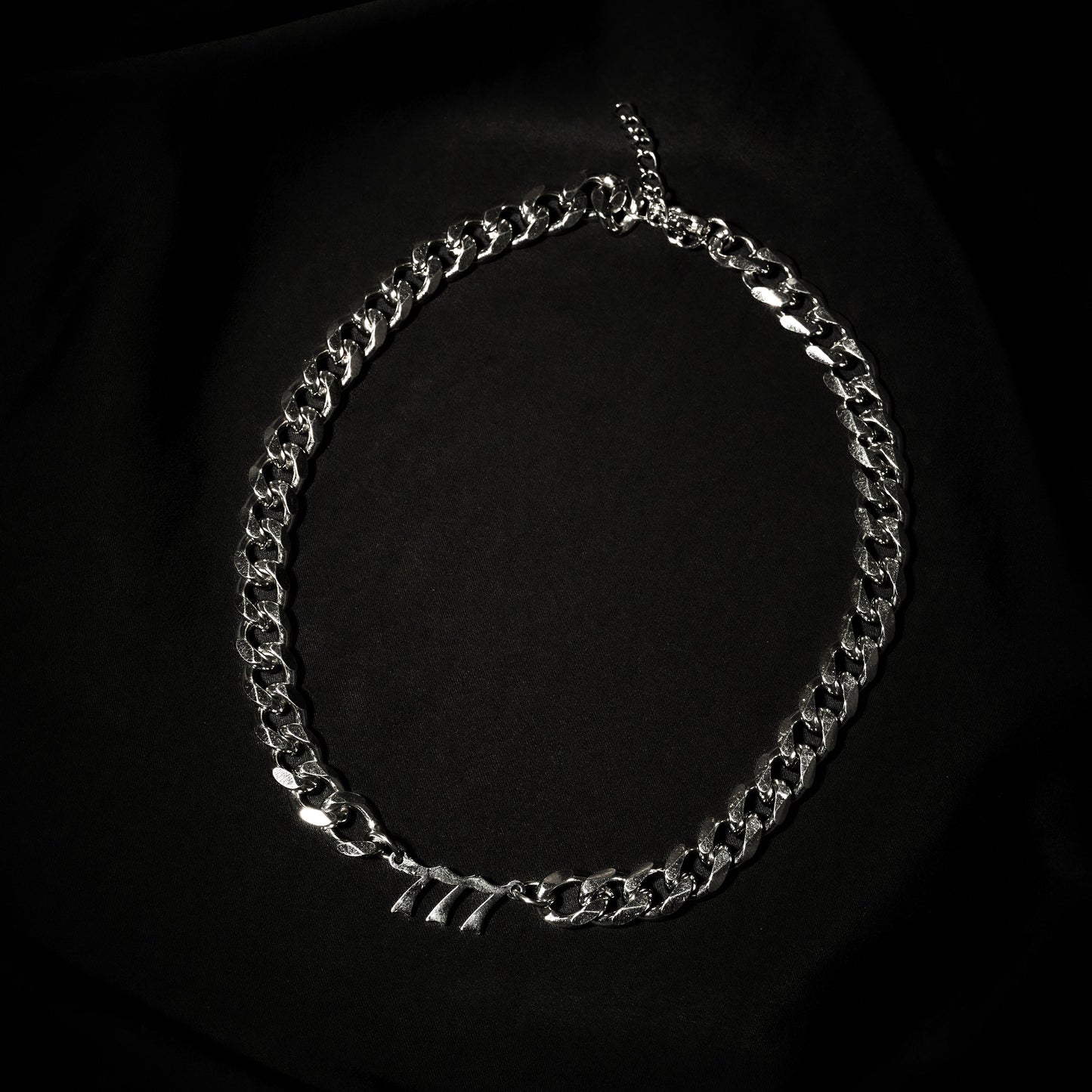 777 Choker Numerology Old English Silver