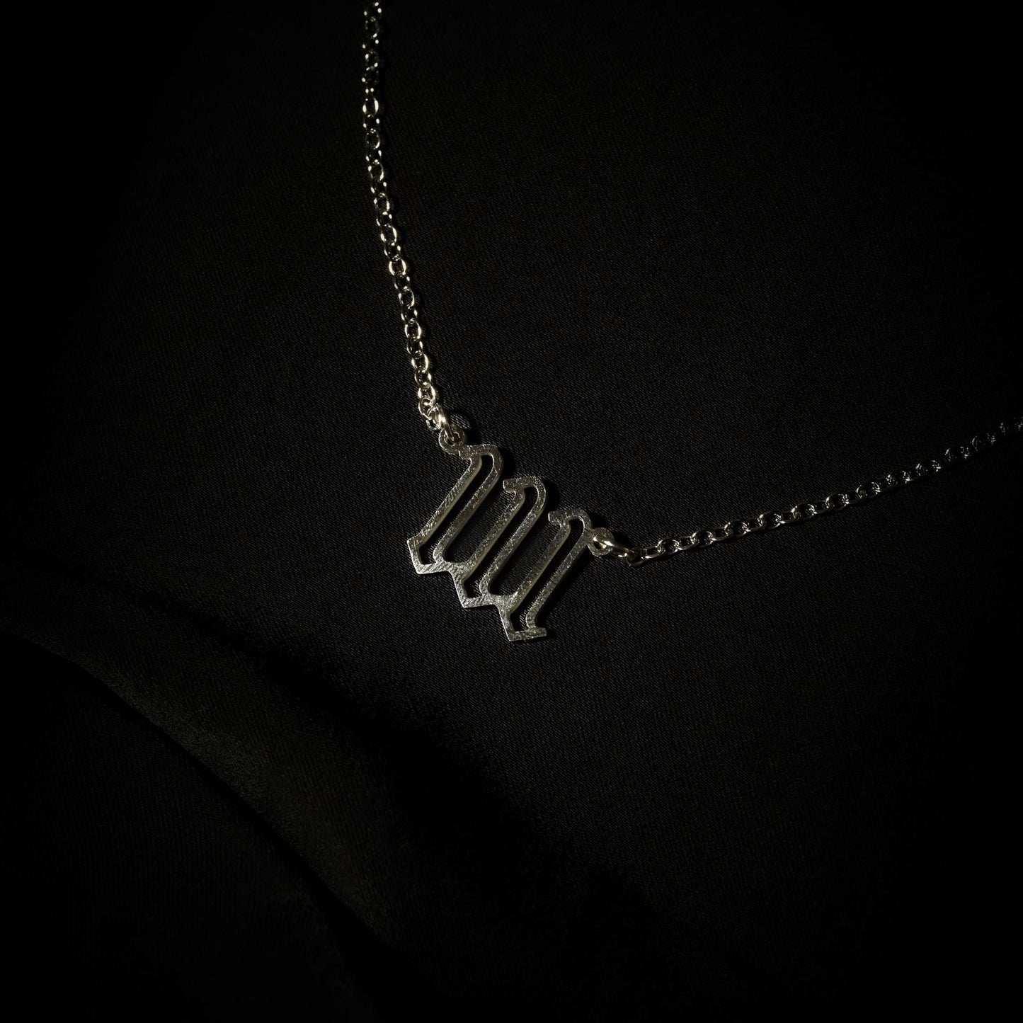 111 Necklace Numerology Hollow Silver
