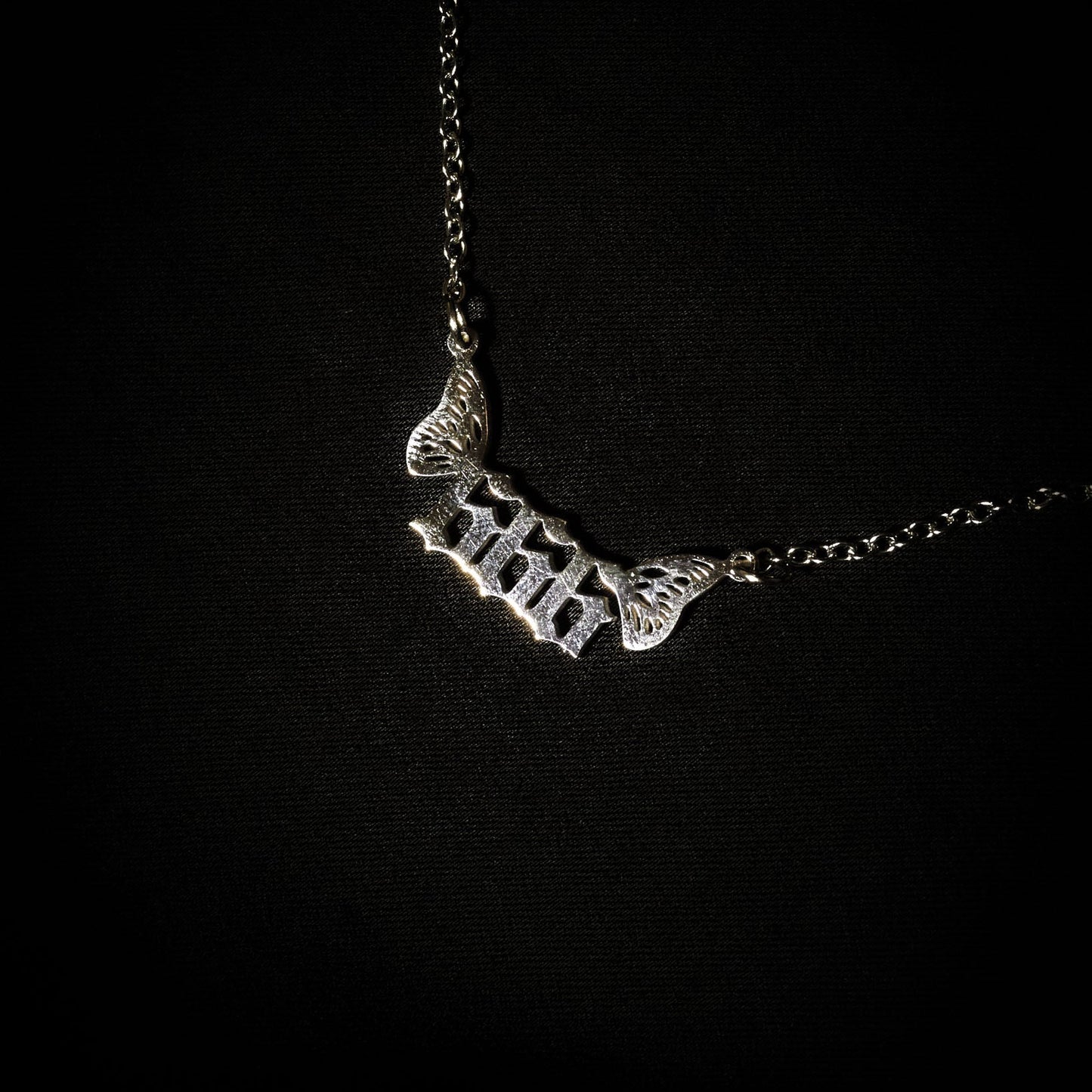 666 Necklace Numerology Butterfly Silver
