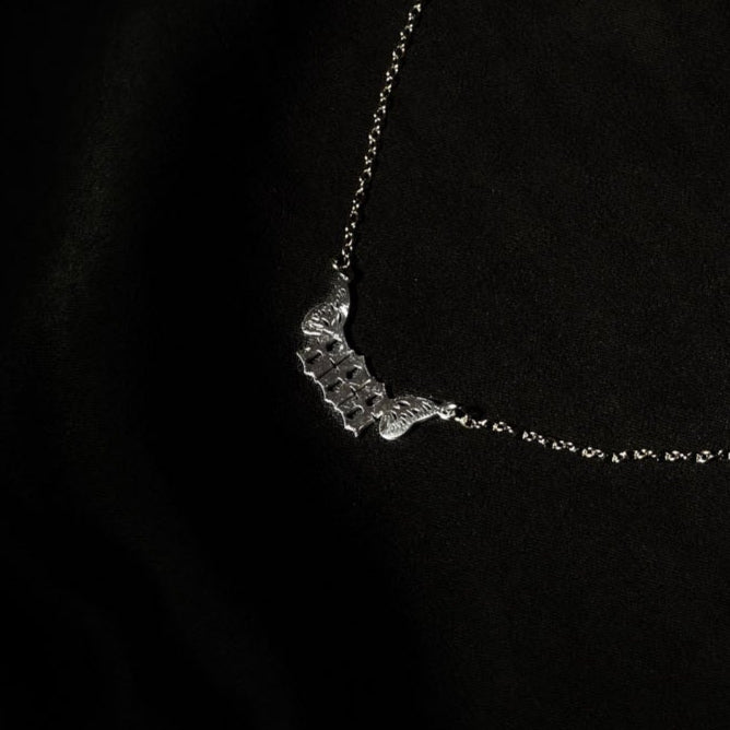 888 Necklace Numerology Butterfly Silver