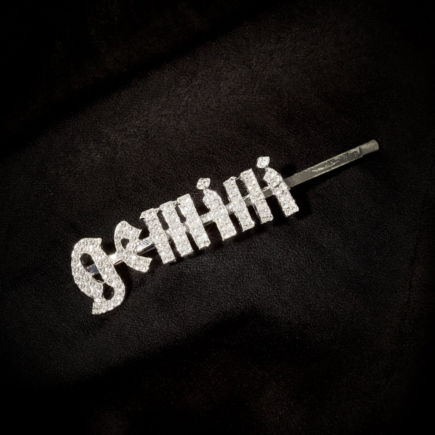 Gemini Hair Pin Old English Zodiac Silver