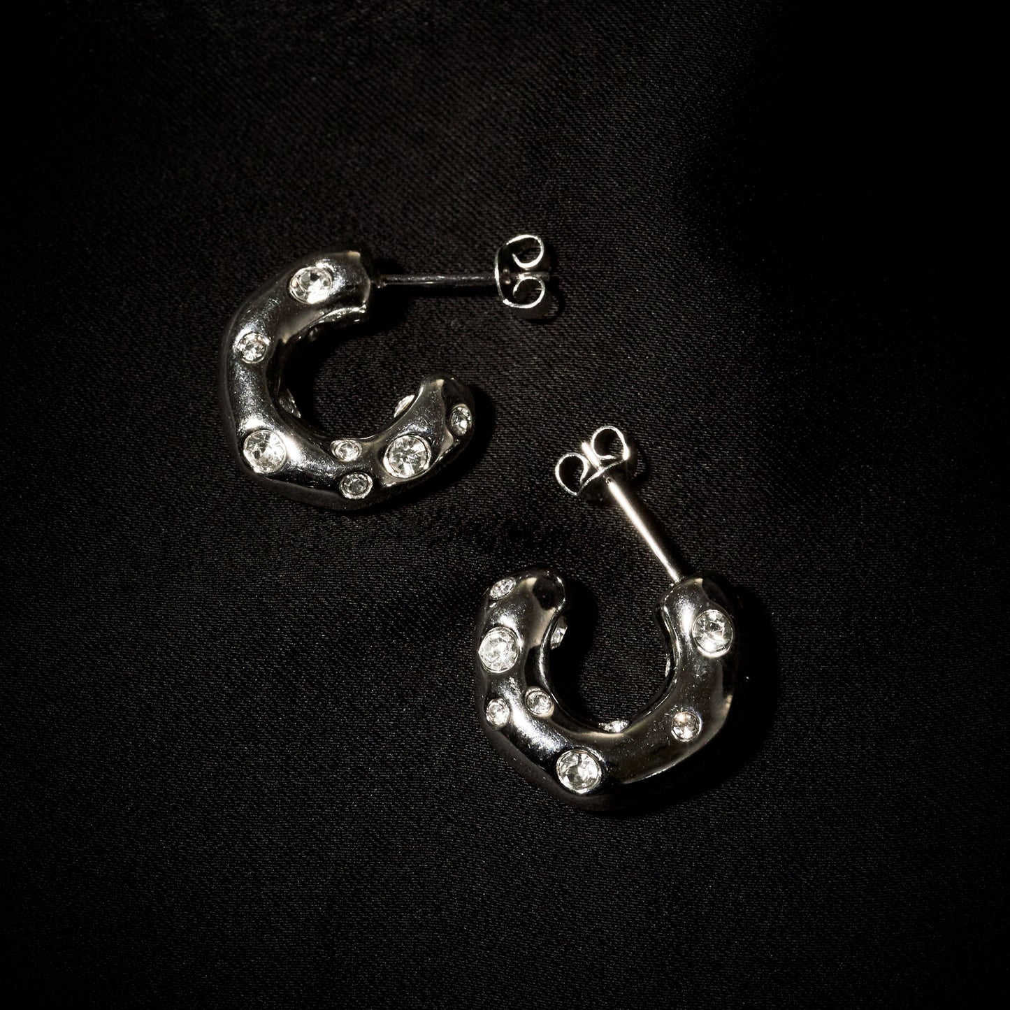 Earring Eclectic Crescent Moon Silver