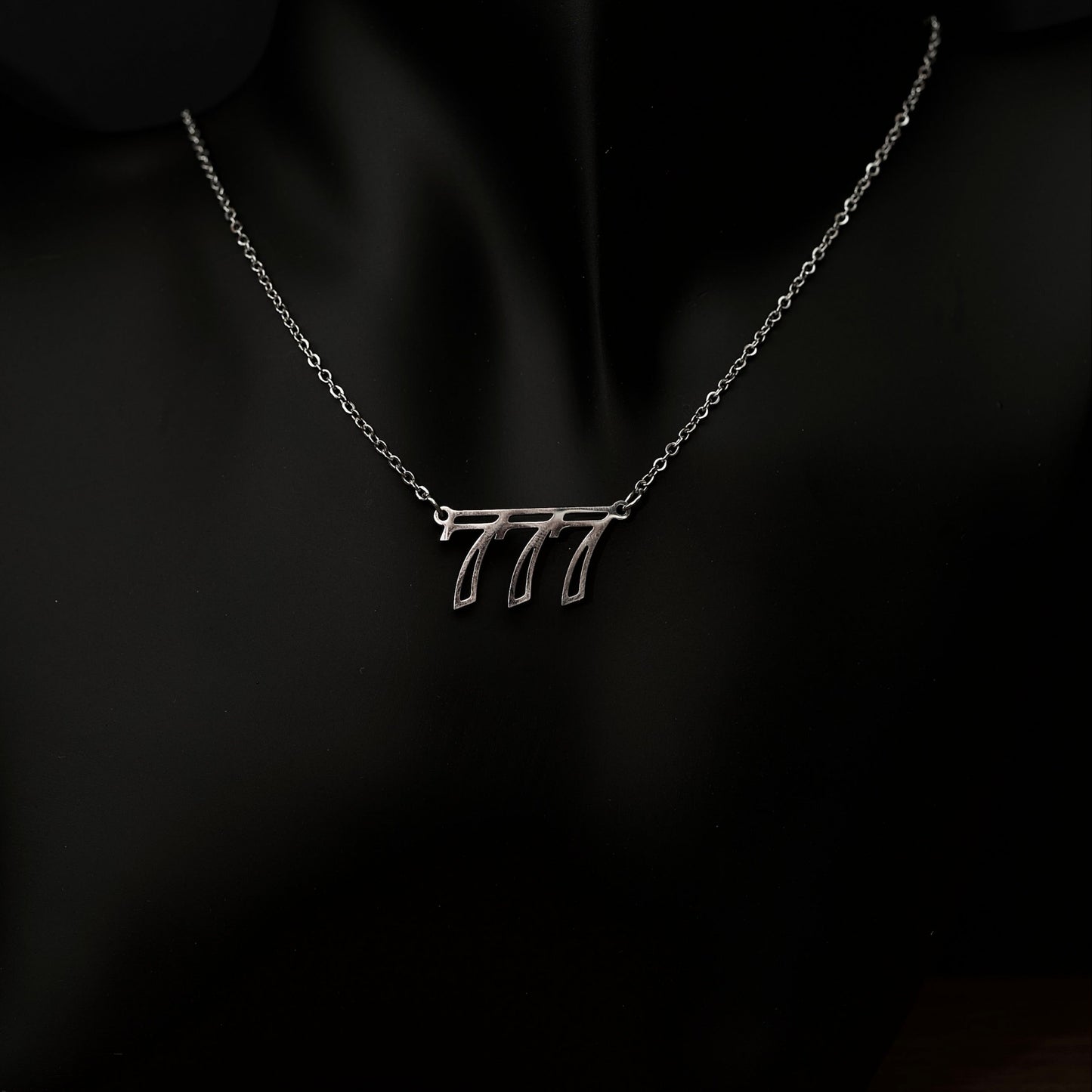 777 Necklace Numerology Hollow Silver