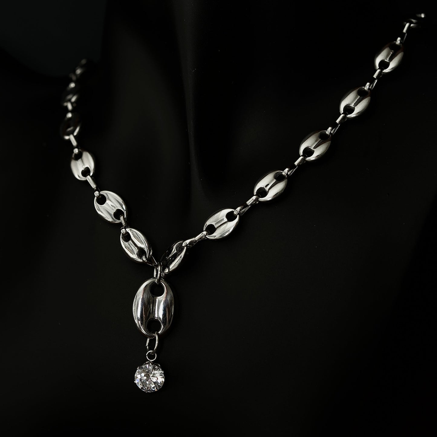 Linkd Crystal Silver Necklace Eclectic