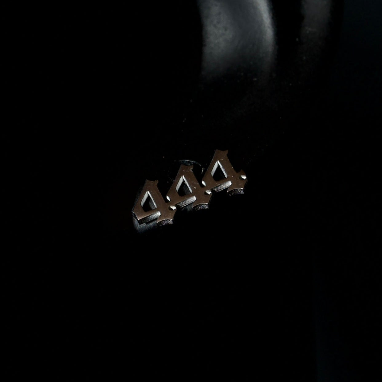 444 Earring Numerology Old English Gold