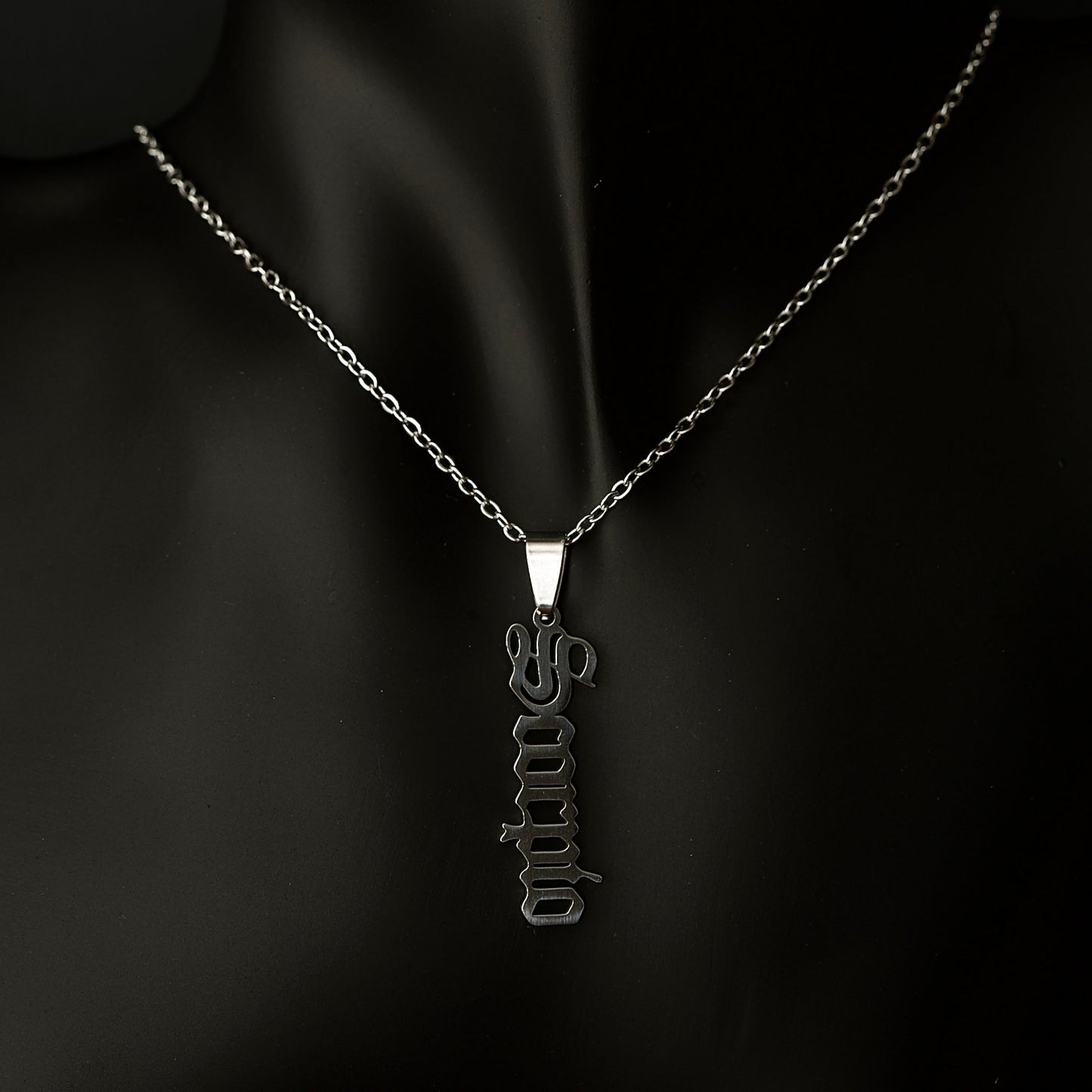 Scorpio Necklace Old English Zodiac Silver