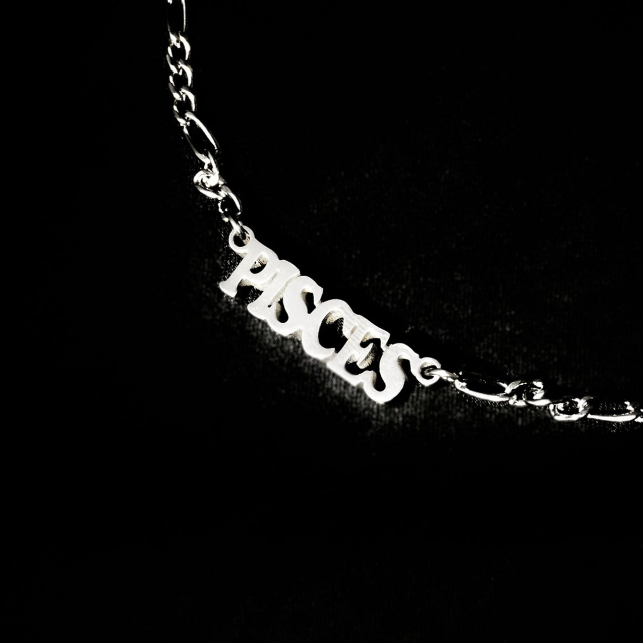 Pisces Necklace Bold Zodiac Silver