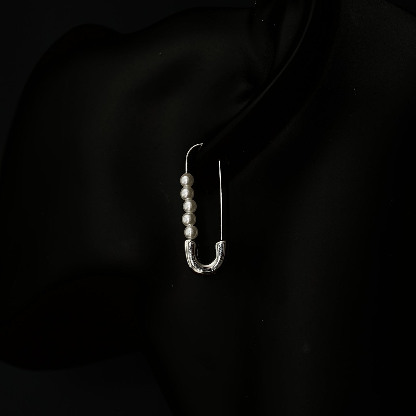 Earring Eclectic Safety Pin Silver