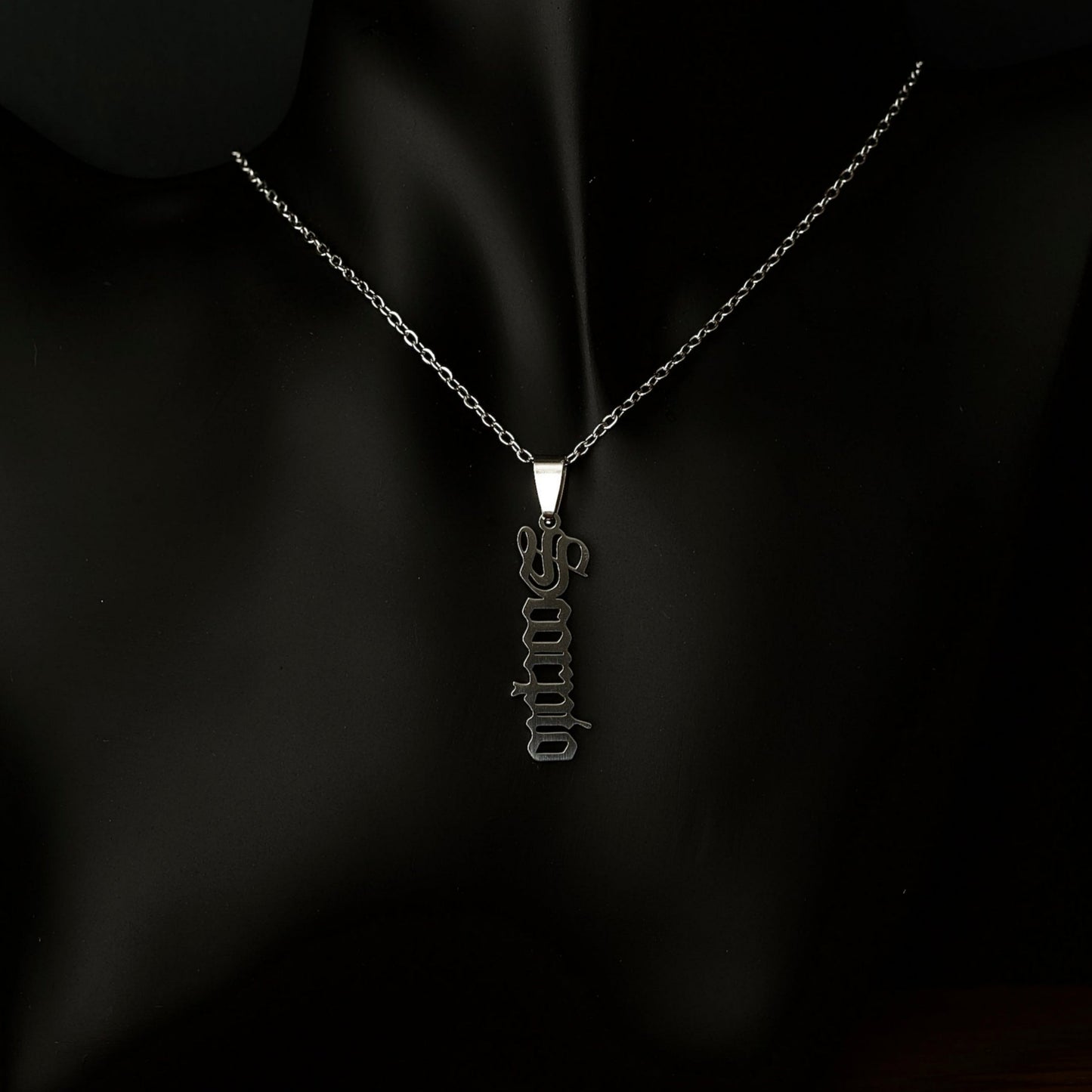 Aries Silver Necklace Vertical Zodiac